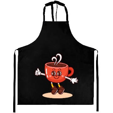Discover Whimsical Coffee Cup Character Aprons