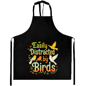 Discover Easily Distracted by Birds Colorful Aprons