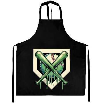 Discover Baseball and Bat Dripping Green Aprons