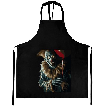 Discover Creepy Ghost Clown with Red Balloon – Aprons