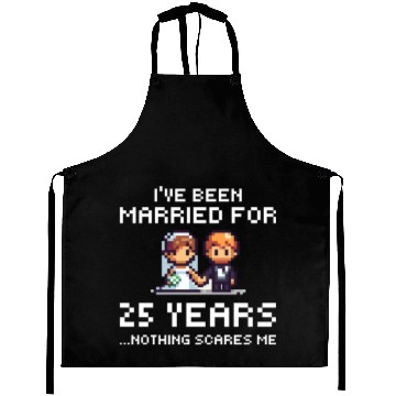 Discover Couples Married 25 Years - Funny 25th Wedding Anni Aprons