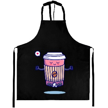 Discover Charming Coffee Cup Meditation Design Aprons