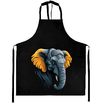 Discover Elephant Head Illustration Aprons
