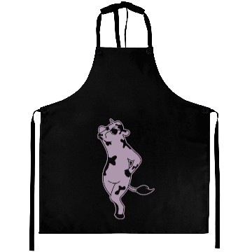 Discover Elegant Cow Model Silhouette Farm Aprons