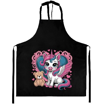 Discover Whimsical Unicorn Magic Heart With Adorable Teddy Aprons