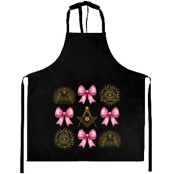 Discover Coquette Bow Square Compass Freemasonry Mom Aprons