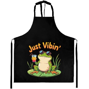 Discover Just Vibin' Summer Frog Aprons