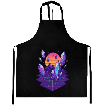 Discover Crystal Skies: A Vaporwave Dreamscape Aprons