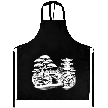 Discover Harmonious Path To The Japanese Temple Garden Aprons