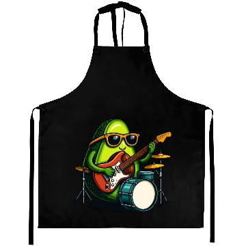 Discover Rockin Avocado Musician Funny Graphic Aprons