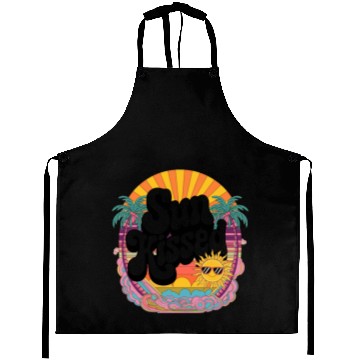 Discover Sun Kissed Retro Sunset Design Aprons