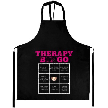Discover Therapy Bingo Card Aprons Dark Humor Mental Healt