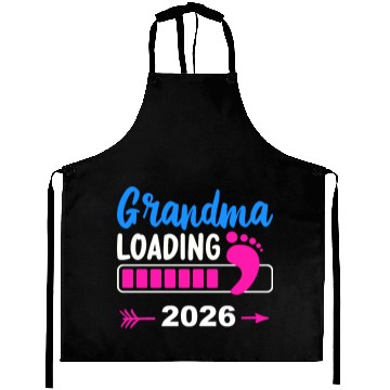 Discover Grandma Loading 2026 Pink Footprint Aprons