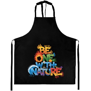 Discover Be One With Nature Typography Aprons