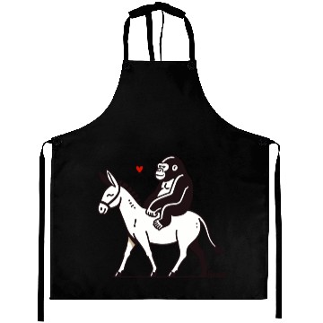 Discover Gorilla Riding Donkey with Heart Aprons