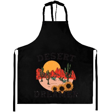 Discover Desert Dreamer - Vintage Western Landscape Illustr Aprons