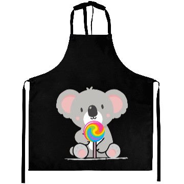 Discover Cute koala with a colorful lollipop Aprons