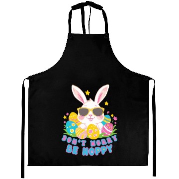 Discover Dont Worry Be Hoppy Easter Bunny eggs Aprons