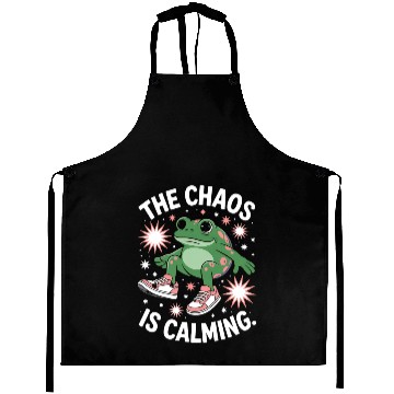 Discover Chill Frog Embracing the Chaos Aprons