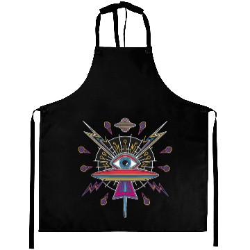 Discover Psychedelic UFO Eye with Cosmic Lightning and Aprons