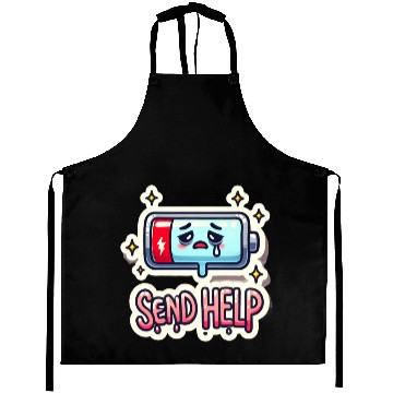 Discover A Battery Icon at 1% with "Send Help" Aprons
