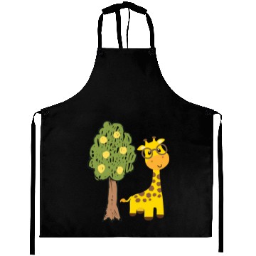 Discover Funny giraffe and tree drawing Aprons