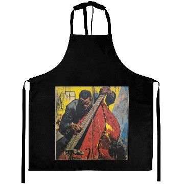 Discover Charles Mingus Double Bass Retro Superhero Comic Aprons