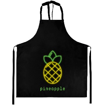 Discover Tropical Neon Pineapple Fruit Summer Design Aprons