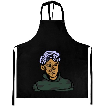 Discover Expressive Portrait in Abstract Cartoon Style Aprons