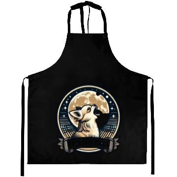 Discover chihuahua-howling-vintage-moon-vector-Aprons-desig