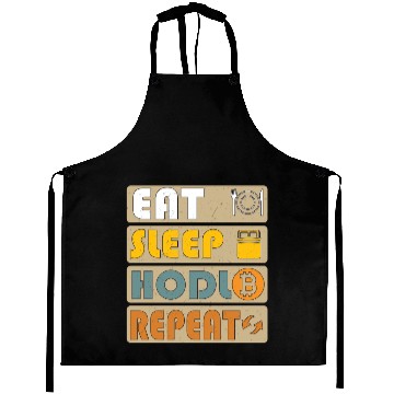 Discover Eat Sleep HODL Repeat – Crypto Life Design Aprons
