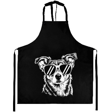 Discover Border Collie Dog Wearing Sunglasses Vintage Pet Aprons