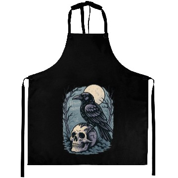 Discover Nevermore Raven Skull Gothic Poe Poetry Aprons