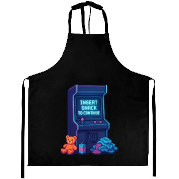 Discover Insert Snack to Continue Gamer Dad Neon Chaos Aprons