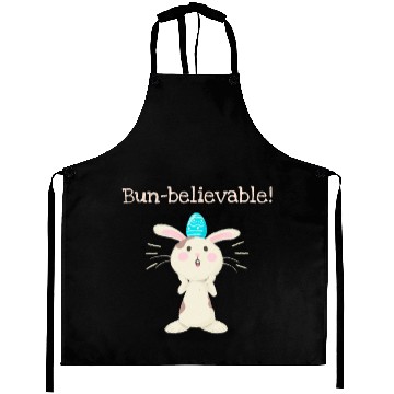 Discover Bun-believable Funny Surprised Bunny Easter Egg Aprons