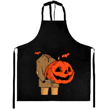 Discover Scary Spooky Jack O Lantern Face Pumpkin Men Boys Aprons