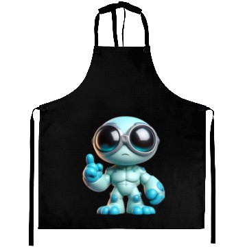 Discover Blue Alien Robot with Goggles Aprons