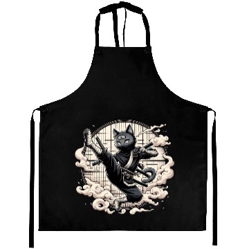 Discover ninja cat Aprons