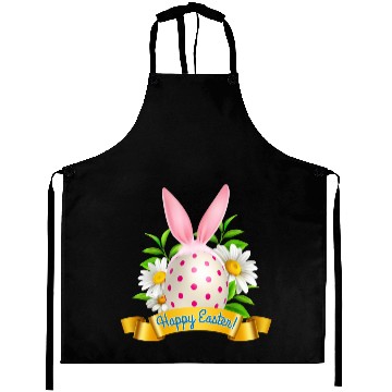 Discover Happy Easter Aprons with Bunny Ears and Egg