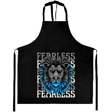 Discover Black Blue Illustrative Fearless Aprons