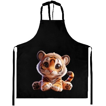 Discover Charming Baby Tiger Art Aprons