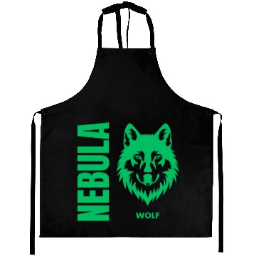 Discover Nebula Wolf –Bold Minimalist Wolf Head Graphic Aprons