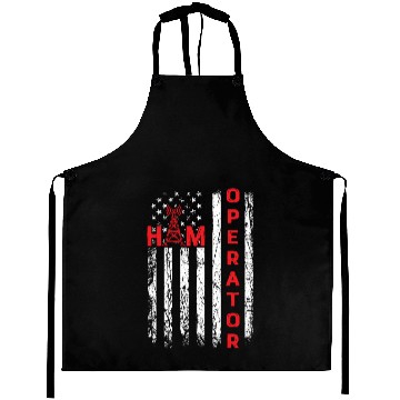 Discover Ham radio usa flag for ham radio amateur operator Aprons