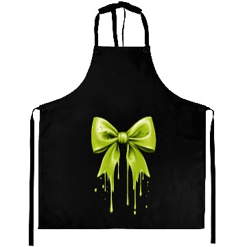 Discover Coquette Bow Green Slime Dripping Aprons