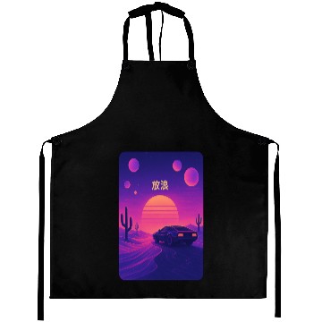 Discover Wanderlust Drive – Retro Vaporwave Desert Aprons