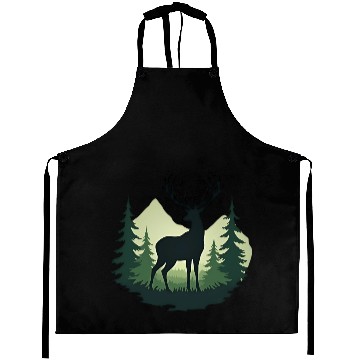 Discover Retro Hunting Deer Graphic Design Aprons