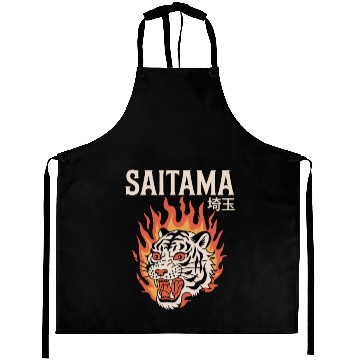 Discover Vintage Saitama Aprons – Bold Tiger Tattoo Design