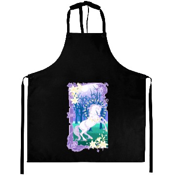 Discover Unicorn fantasy lilac moon Aprons