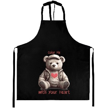 Discover teddy bear - color me with your heart Aprons