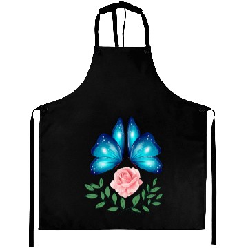 Discover Butterfly. Flower. Rose. Joy. spring. Spring break Aprons